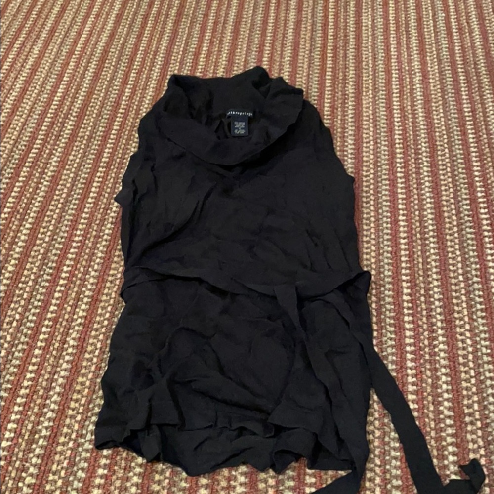 COPY - Anthropologie black sleeveless tunic blouse sz S